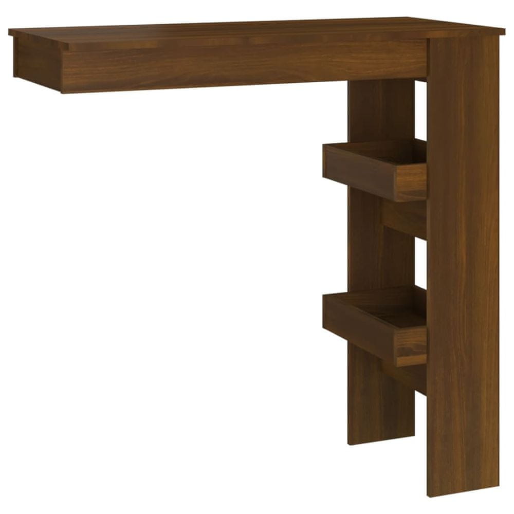 Vidaxl Nástenný barový stôl hnedý dub 102x45x103,5 cm kompozitné drevo